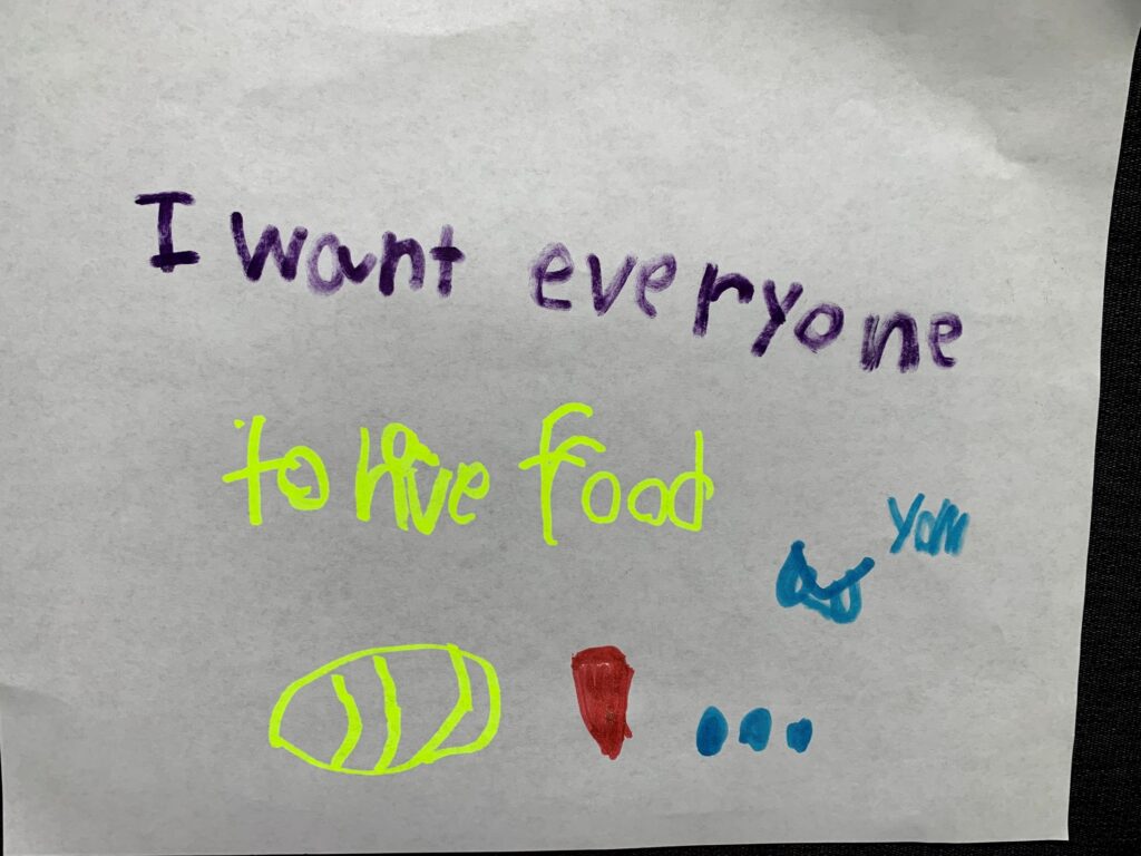 thank you note from a child